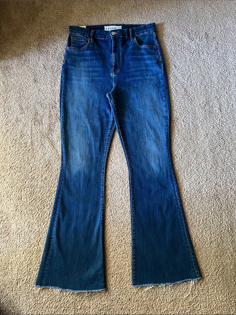 Frank & Eileen Flannigan Flare Jeans with Raw Hem Sz 31 Made In USA - Picture 3 of 9